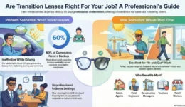 Transition lenses remaining clear while driving due to UV blockage, causing problems for Houston professionals.